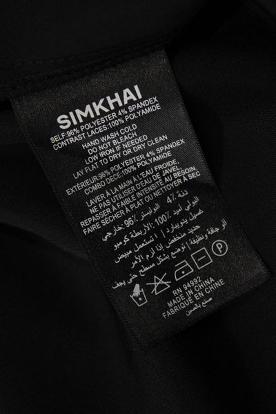 Night Night by Jonathan Simkhai Womens Lucia Slip Dress - Black Size L