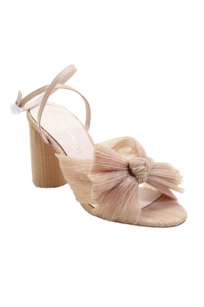 Loeffler Randall Womens Camellia Pleated Bow Heel with Ankle Strap Size 7 - Beau