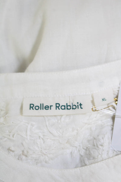 Roller Rabbit Womens Lucknow Serafina Tunic - White Size XL