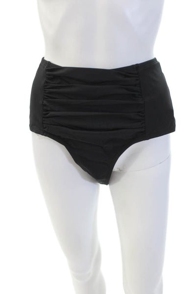 STAUD Womens Declan High Rise Bikini Bottoms - Black Size XL