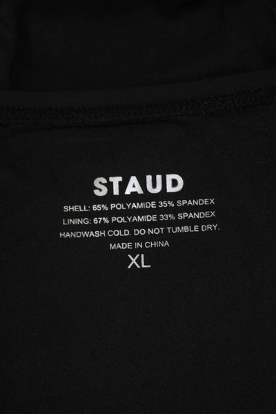 STAUD Womens Declan High Rise Bikini Bottoms - Black Size XL