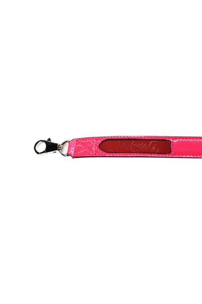 Christian Louboutin Womens Leather Adjustable Long Handbag Strap Neon Pink