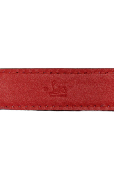 Christian Louboutin Womens Leather Adjustable Long Handbag Strap Neon Pink