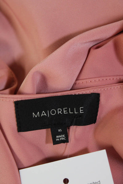 Majorelle Womens Waist Tied Peasant Sleeve Open Front Blouse Pink Size XS
