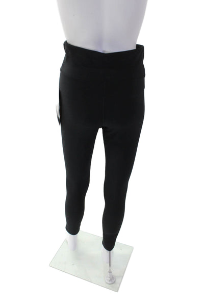 Plush Womens High Waist Matte Fleece Leggings - Black Size L