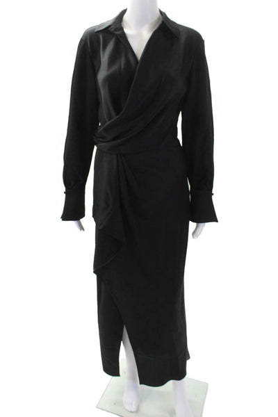 SIMKHAI Womens Talita Classic Draped Front Dress - Black Size 2