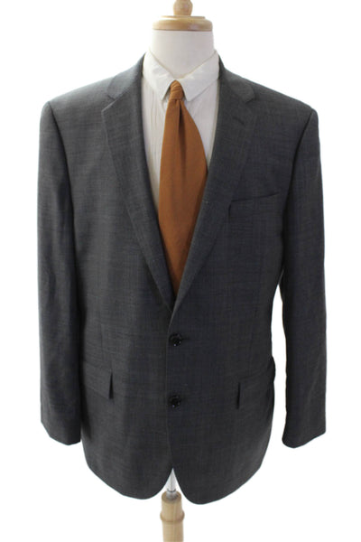 J Crew Men's Collared Long Sleeves Lined Two Button Suit Jacket Gray Size 44