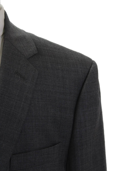 J Crew Men's Collared Long Sleeves Lined Two Button Suit Jacket Gray Size 44