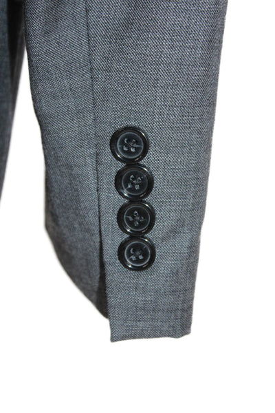 J Crew Men's Collared Long Sleeves Lined Two Button Suit Jacket Gray Size 44