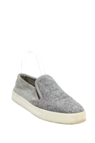 Vince Womens Wool Slip On Suede Panel Detail Loafers Light Gray Size EUR 38