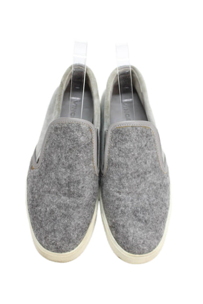 Vince Womens Wool Slip On Suede Panel Detail Loafers Light Gray Size EUR 38
