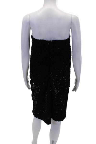 RECTO Womens Velvet Sequin Draped Tube Top Dress - Black Size L