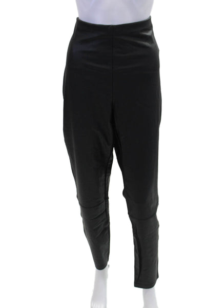 Good American Womens Good Waist Leather Pull On Leggings - Black001 Size 7