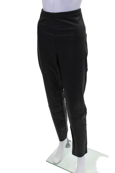 Good American Womens Good Waist Leather Pull On Leggings - Black001 Size 7