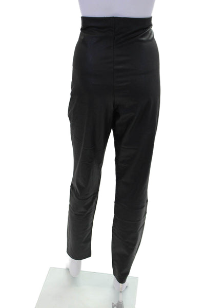 Good American Womens Good Waist Leather Pull On Leggings - Black001 Size 7