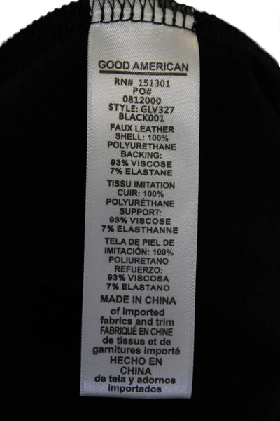 Good American Womens Good Waist Leather Pull On Leggings - Black001 Size 7