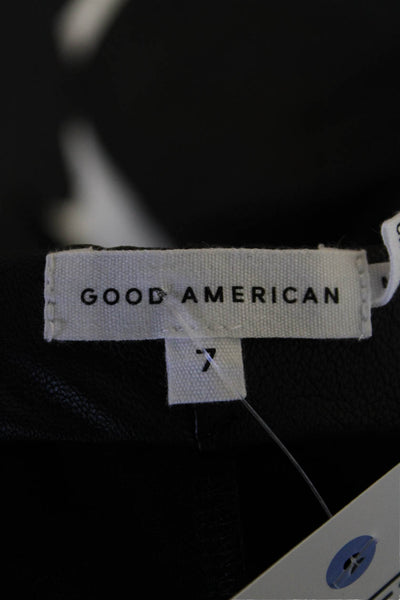 Good American Womens Good Waist Leather Pull On Leggings - Black001 Size 7