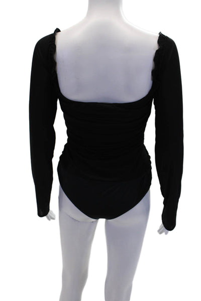 Ambitionist Womens Fancy Thong Bodysuit - Black Size L