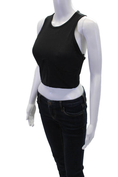 New Balance Womens x Bandier Corset Tank Bra - Black Size L