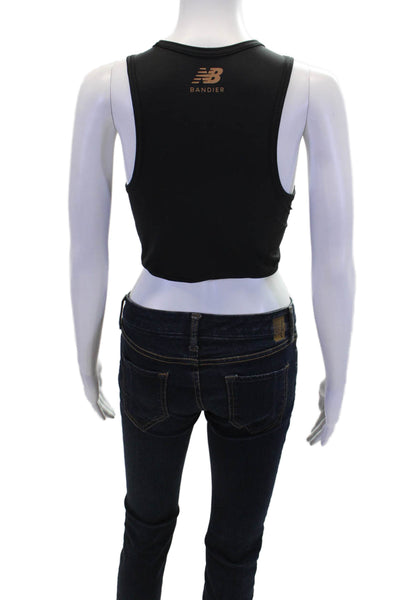 New Balance Womens x Bandier Corset Tank Bra - Black Size L