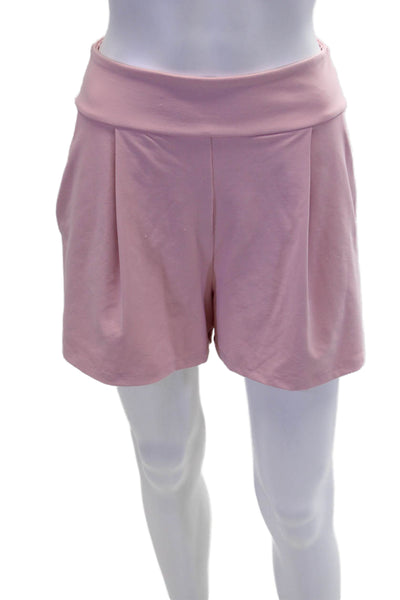 Susana Monaco Womens Strapless Blouse Pleated Shorts Set Pink Size Small