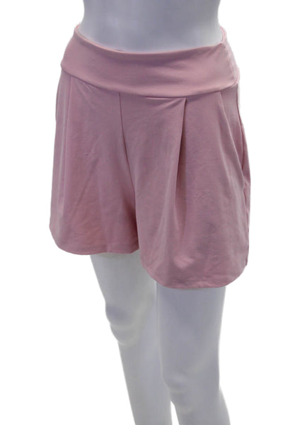 Susana Monaco Womens Strapless Blouse Pleated Shorts Set Pink Size Small