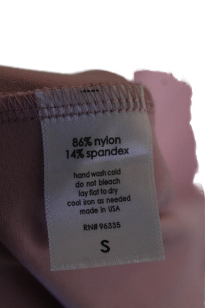 Susana Monaco Womens Strapless Blouse Pleated Shorts Set Pink Size Small