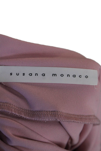 Susana Monaco Womens Strapless Blouse Pleated Shorts Set Pink Size Small