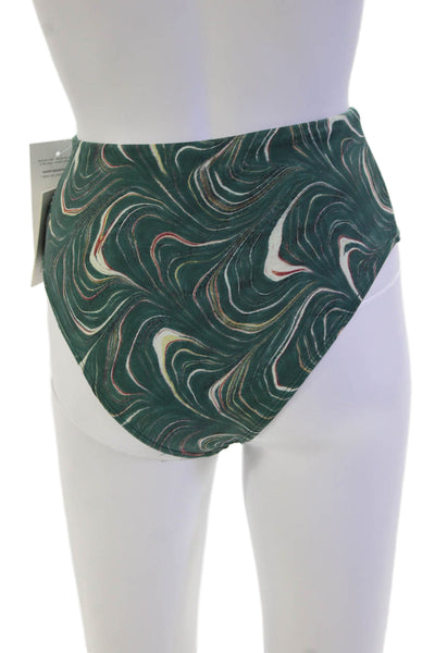 Sea Womens Amara Marble Print Bikini Bottoms - Green Size XXS
