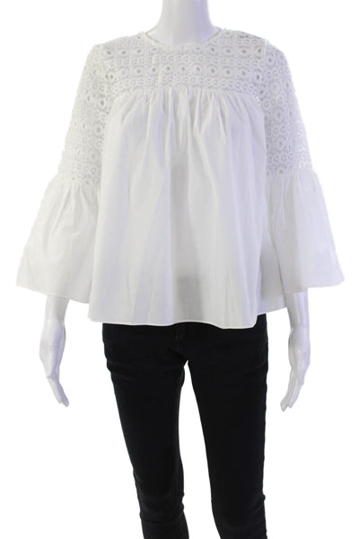 endless rose Womens Crochet Blouse - White Size XS