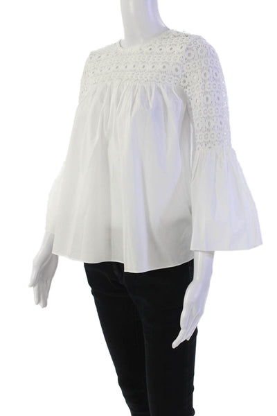 endless rose Womens Crochet Blouse - White Size XS