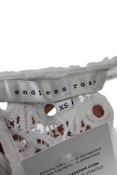 endless rose Womens Crochet Blouse - White Size XS