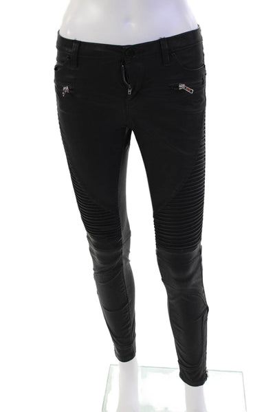 BLANKNYC Womens Black Vegan Leather Moto Pants - Daddy Soda Size 25