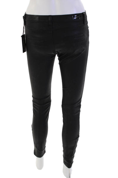 BLANKNYC Womens Black Vegan Leather Moto Pants - Daddy Soda Size 25