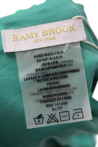 Ramy Brook Womens Amani Bikini Bottoms - Palm Green Size XL