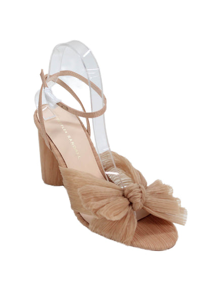 Loeffler Randall Womens Camellia Pleated Bow Heel with Ankle Strap Size 7.5 - Be