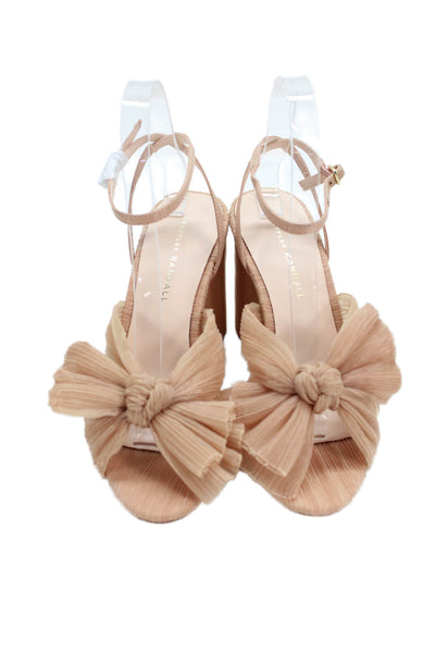 Loeffler Randall Womens Camellia Pleated Bow Heel with Ankle Strap Size 7.5 - Be