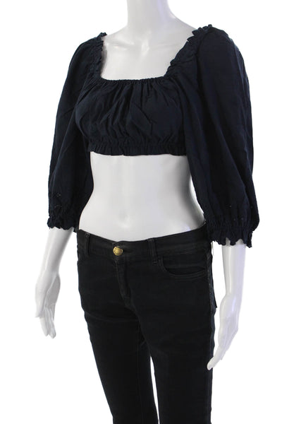 Birds of Paradis Womens Agnes Blouse - Midnight Broderie Size M