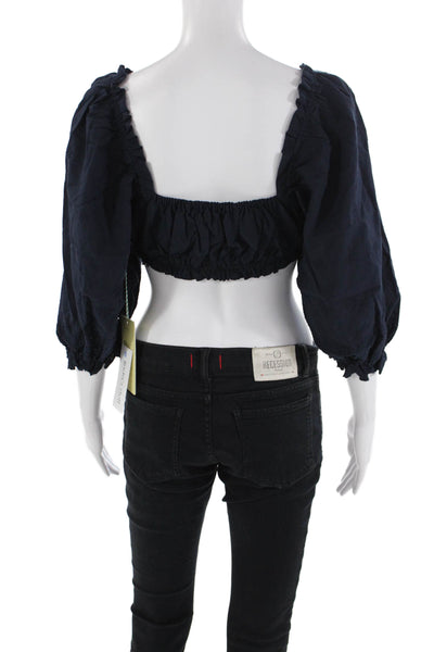 Birds of Paradis Womens Agnes Blouse - Midnight Broderie Size M