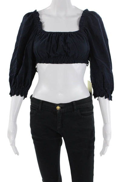 Birds of Paradis Womens Agnes Blouse - Midnight Broderie Size S