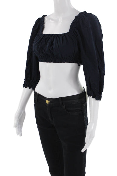 Birds of Paradis Womens Agnes Blouse - Midnight Broderie Size S