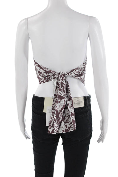 Tibi Womens Batik Strapless Bandeau Top - Cinnamon Multi Size XS