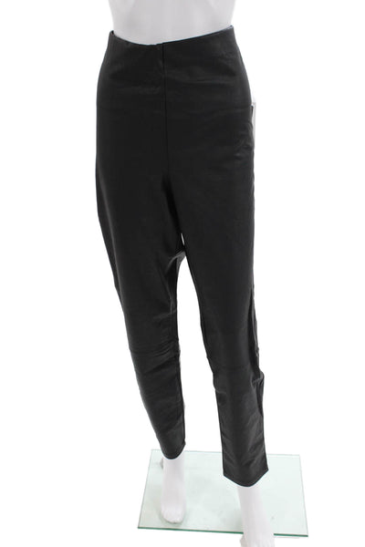 Good American Womens Good Waist Leather Pull On Leggings - Black001 Size 6