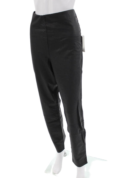 Good American Womens Good Waist Leather Pull On Leggings - Black001 Size 6