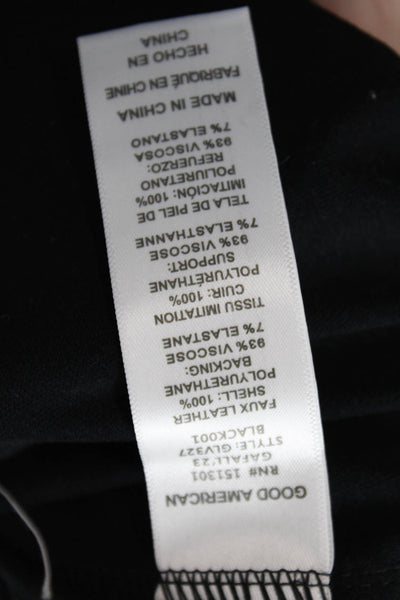 Good American Womens Good Waist Leather Pull On Leggings - Black001 Size 6
