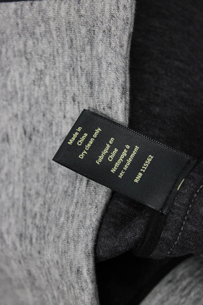 Elizabeth and James Womens Front Zip Crew Neck Crystal Knit Jacket Gray Large