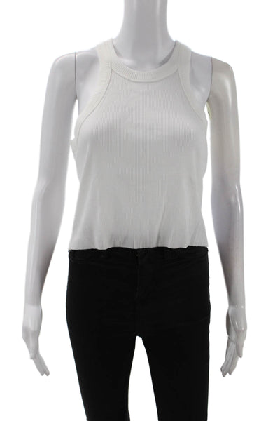 WSLY Womens The Rivington Cropped Tank - White Size 2X
