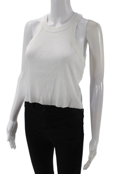 WSLY Womens The Rivington Cropped Tank - White Size 2X