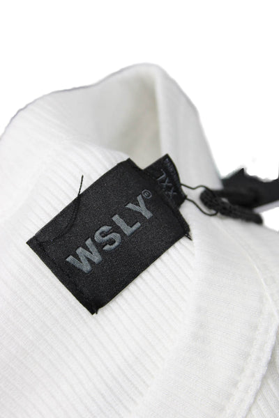 WSLY Womens The Rivington Cropped Tank - White Size 2X
