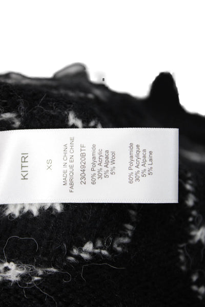 KITRI Womens Eleni Knit Mini Dress - Black Tiled Floral Size XS